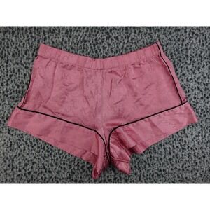 Victoria's Secret Pajama‎ Shorts Women Small Pink Excellent Logo Satin Sleepwear